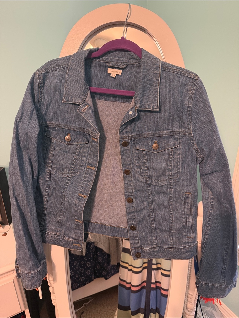 Garnet Hill Dark Blue Denim Shirt Jacket